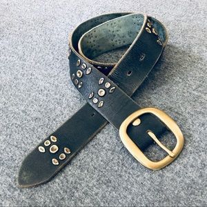 Lucky Brand Studded Belt, Black/Brass